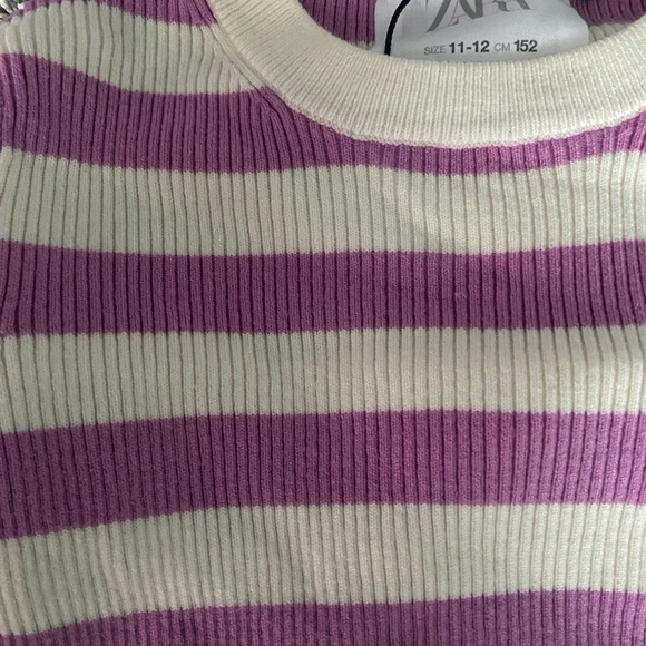 Zara Kids Ribbed Knit Sweater in lilac and white - Picture 6 of 6